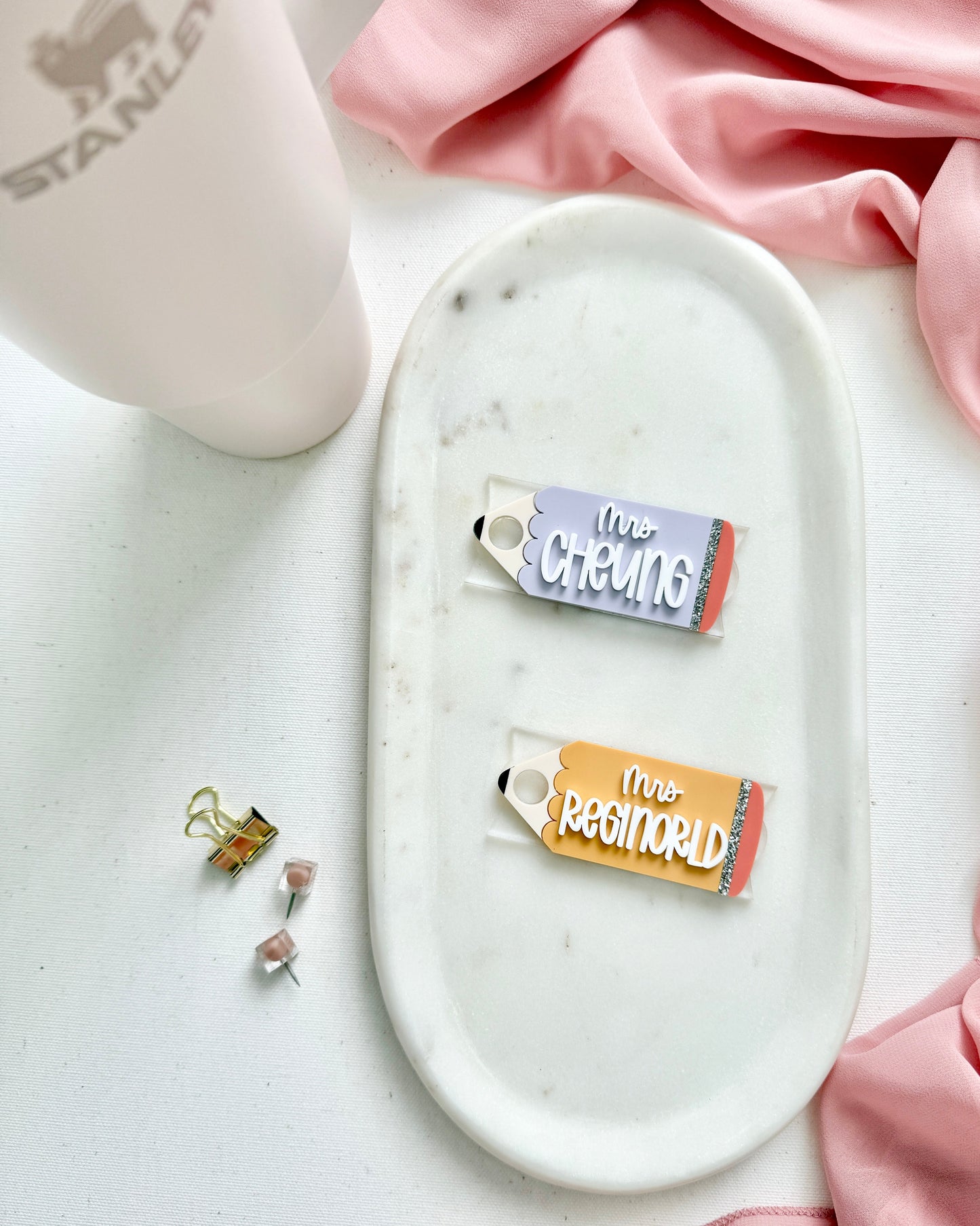 Teacher Pencil Stanley Cup Name Plate