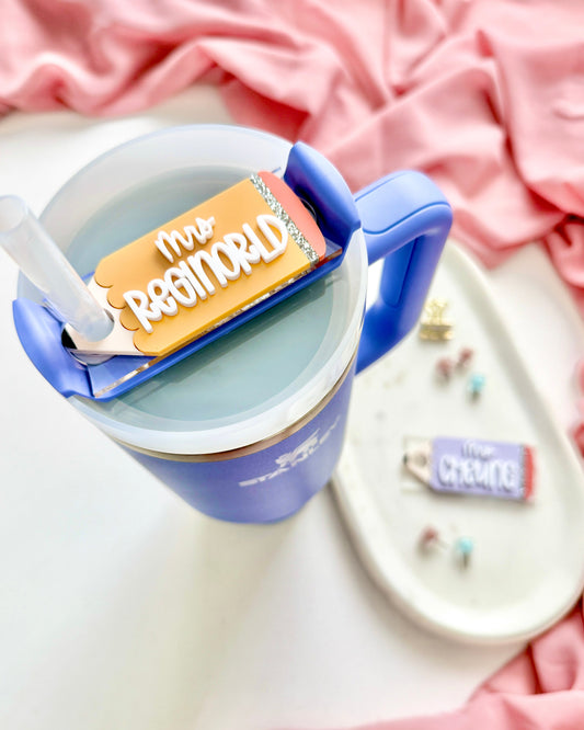 Teacher Pencil Stanley Cup Name Plate