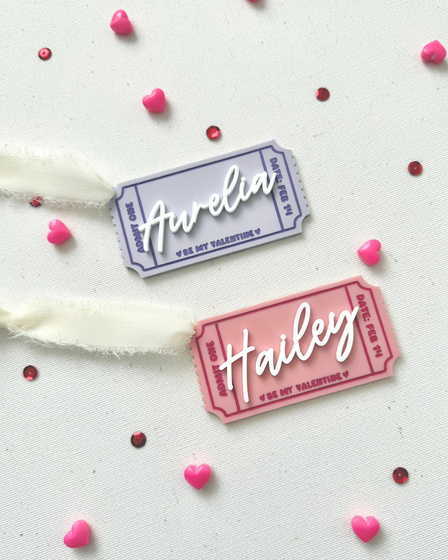 Valentine's Day Ticket Basket Tag