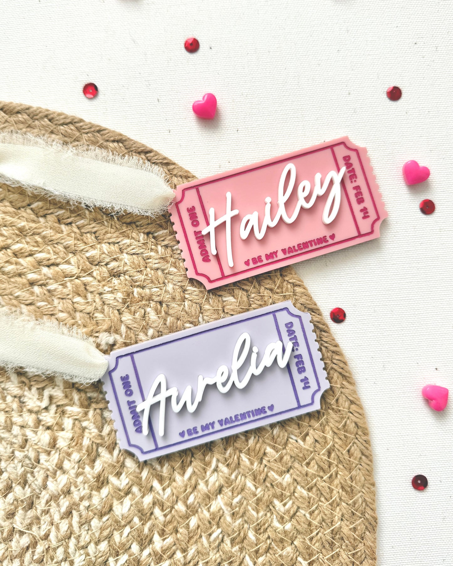 Valentine's Day Ticket Basket Tag
