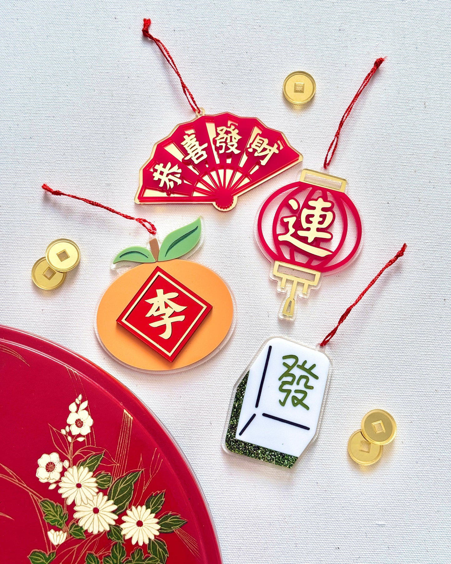 Happy New Year Fan Ornament