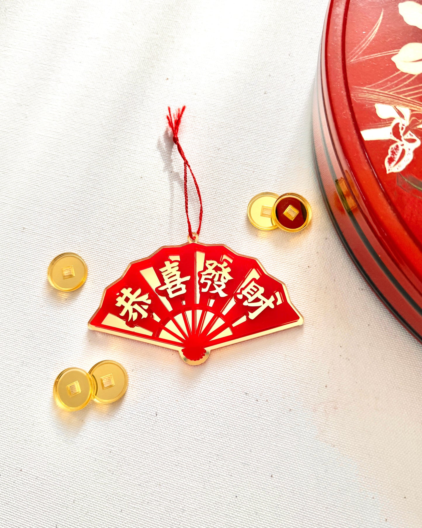 Happy New Year Fan Ornament