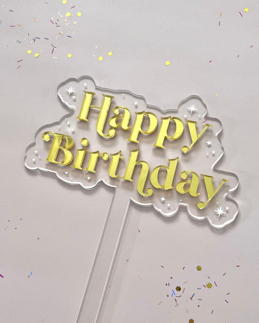 Happy Birthday Acrylic Cake Topper