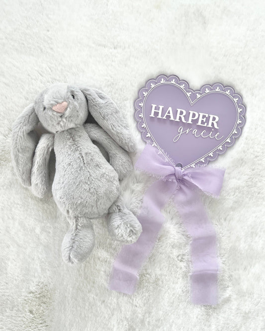 Acrylic Heart Lace Name Plaque