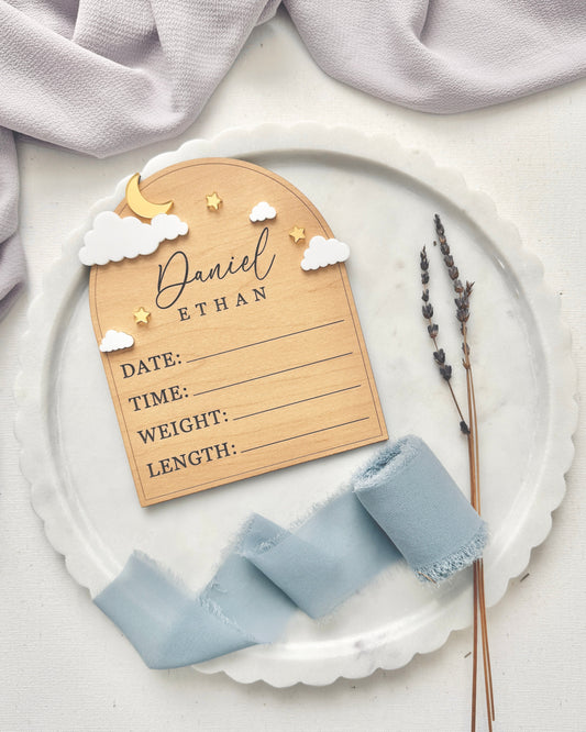 Moon & Stars Birth Stat Sign