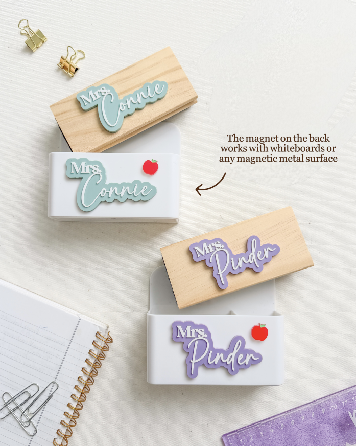 Magnetic Teacher Dry Erase Marker Holder and Eraser Set