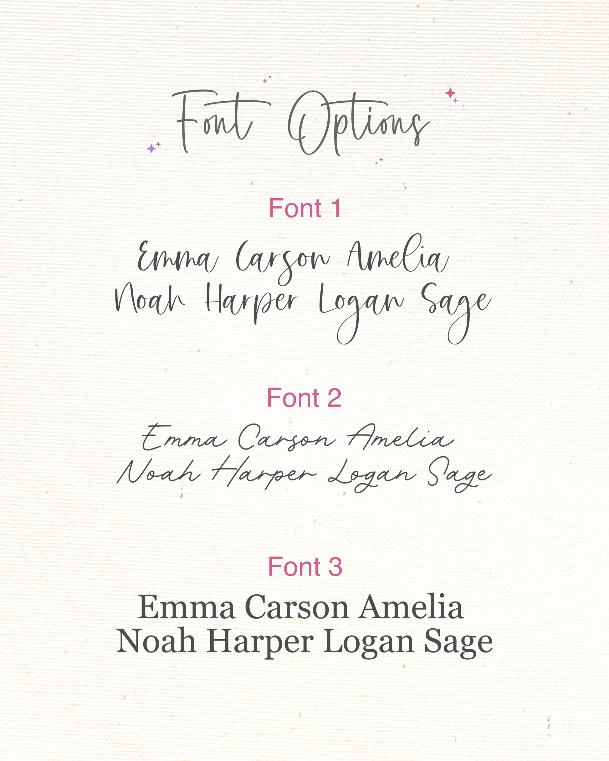 Comparison of three different font styles on a light background