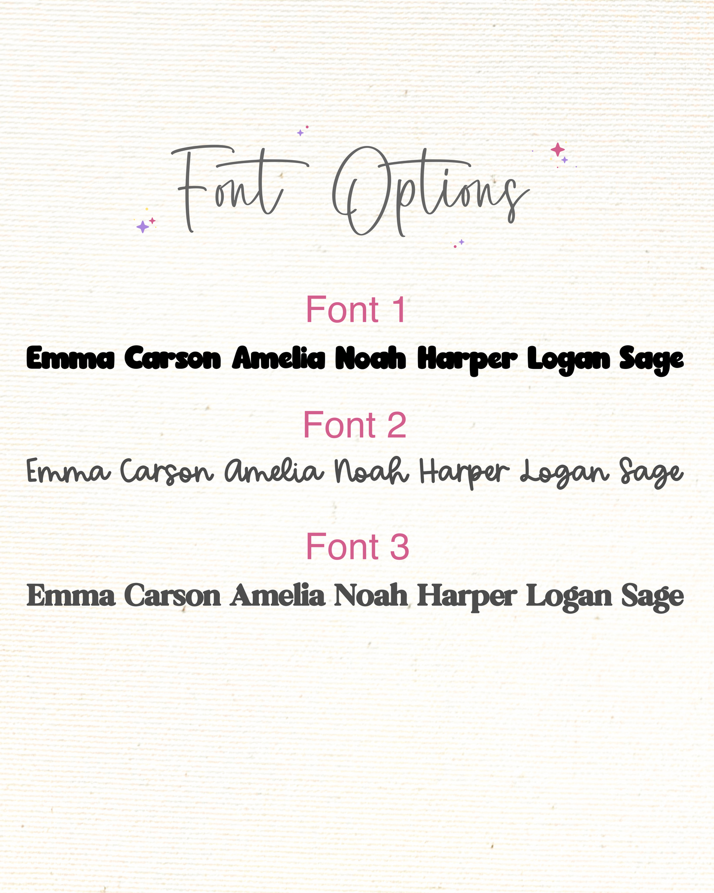 Comparison of three different fonts on a white background