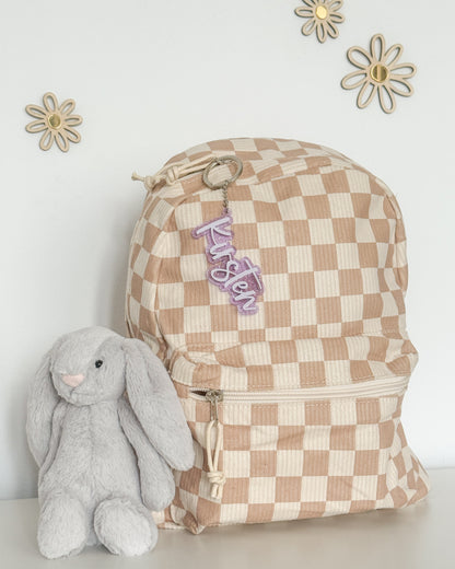 Glitter Backpack Tag Keychain