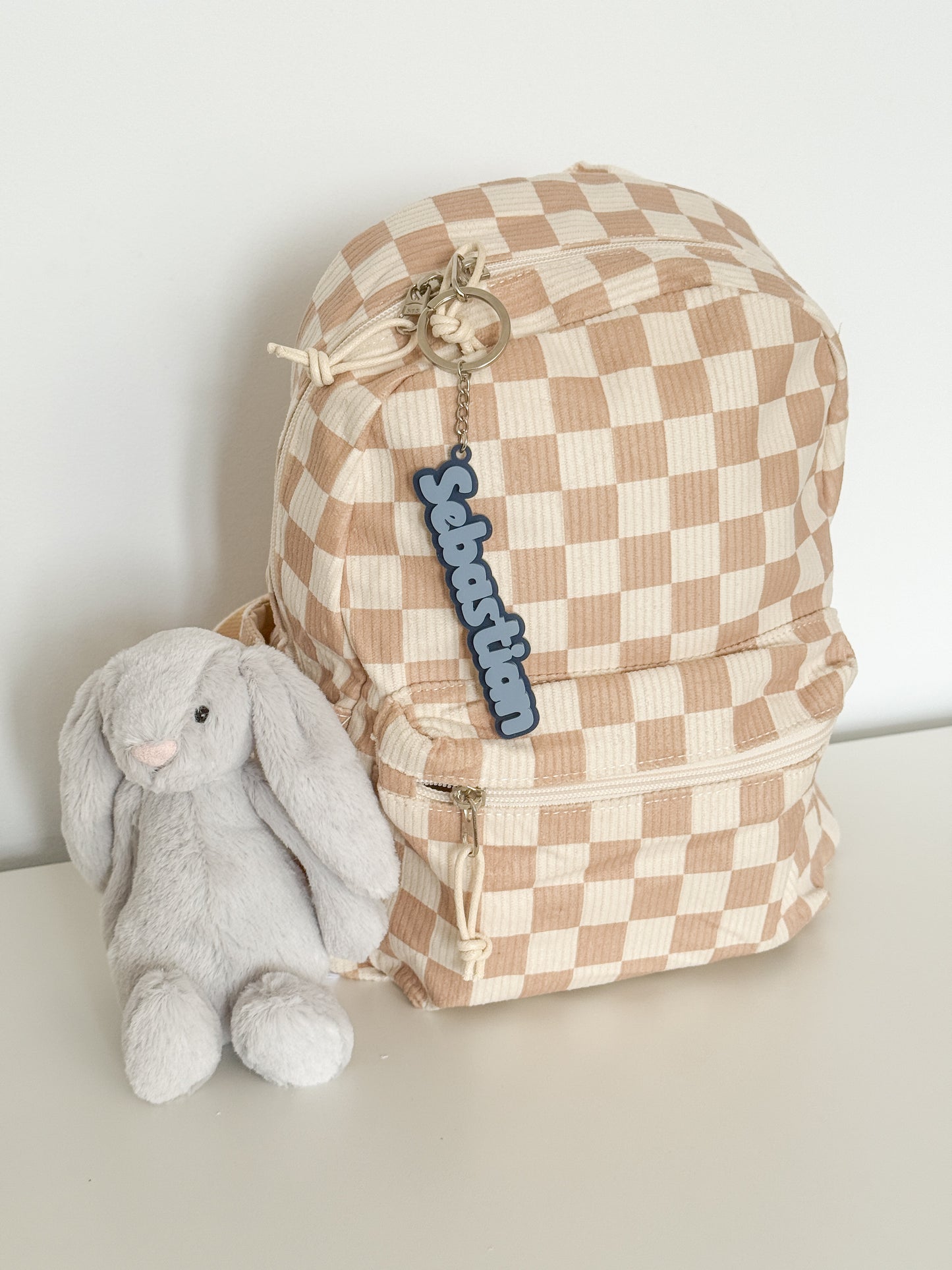 Two Tone Kids Backpack Keychain Tag