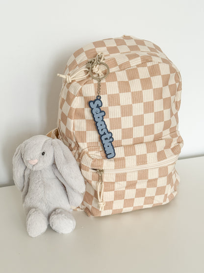 Two Tone Kids Backpack Keychain Tag