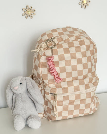 Glitter Backpack Tag Keychain