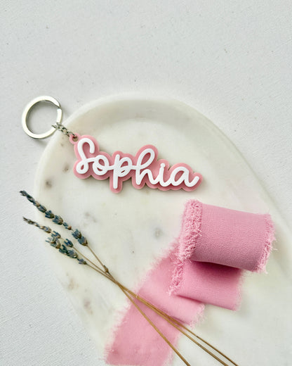 Two Tone Kids Backpack Keychain Tag