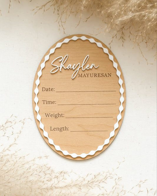 Boho Oval Birth Stat Sign