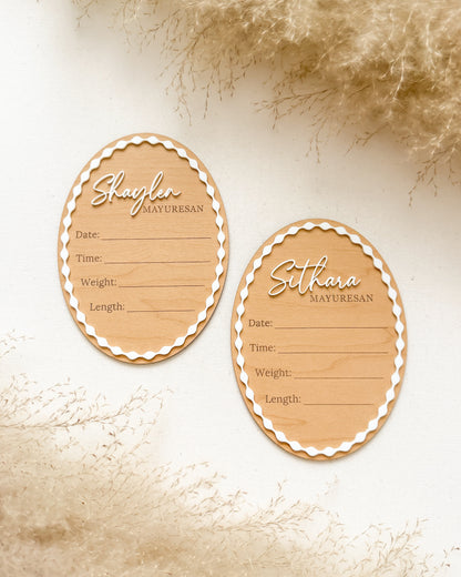 Boho Oval Birth Stat Sign