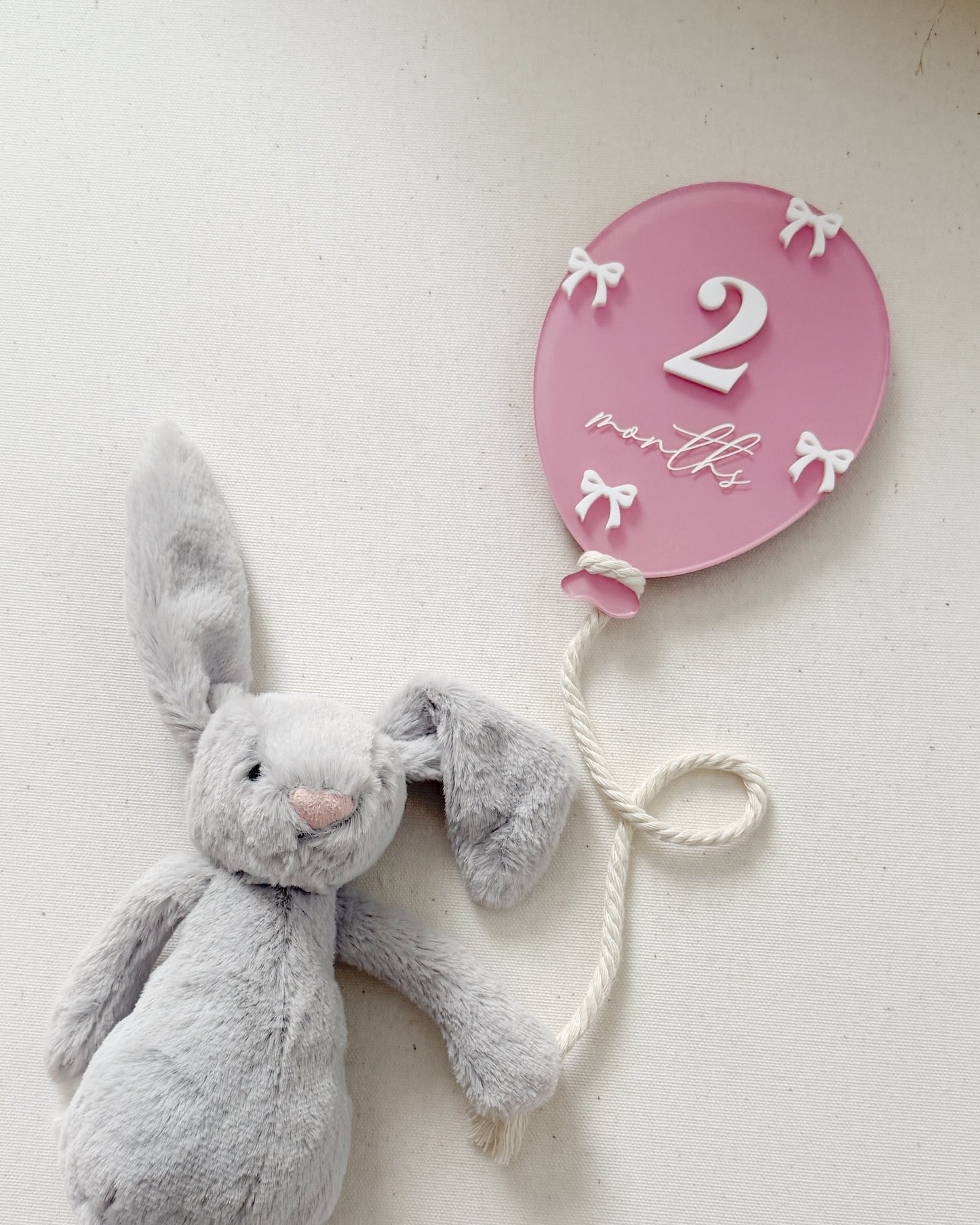 Balloon and Bows Milestone Set With Interchangeable Numbers