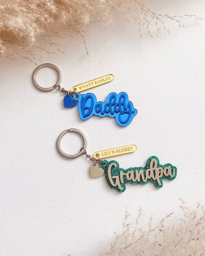 Personalized Dad Keychain