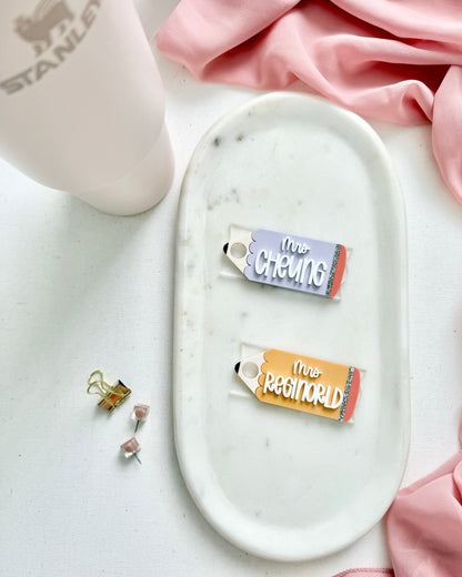 Teacher Pencil Stanley Cup Name Plate