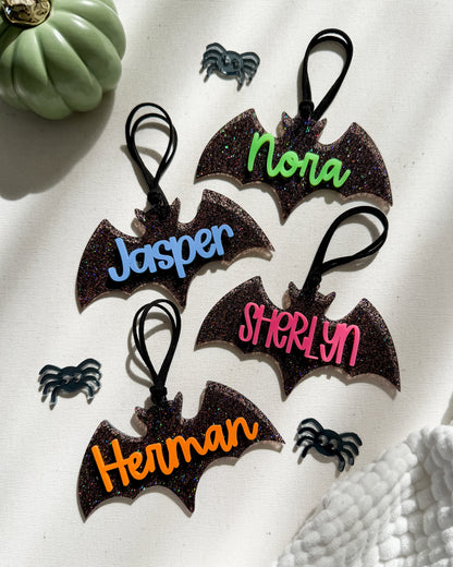 Bat Halloween Basket Name Tag