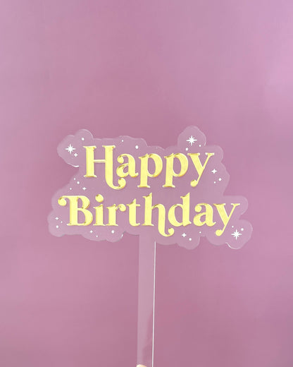 Happy Birthday Acrylic Cake Topper