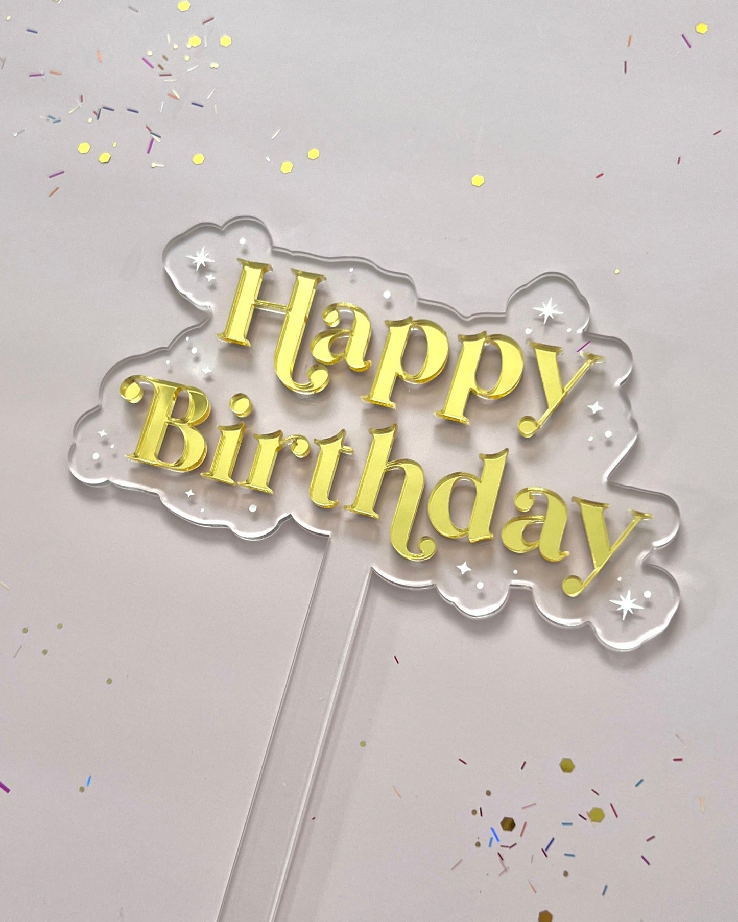 Happy Birthday Acrylic Cake Topper