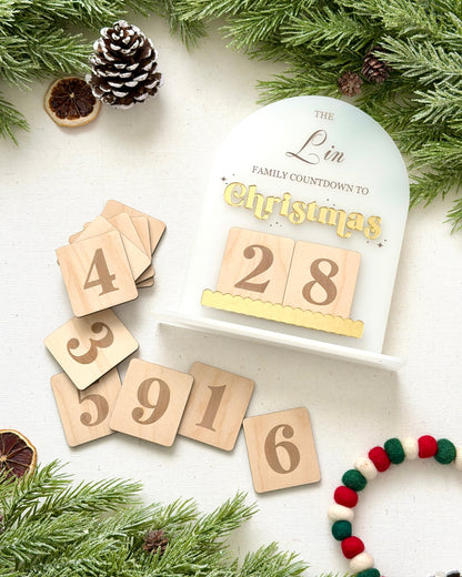 Arch Family Christmas Countdown Board