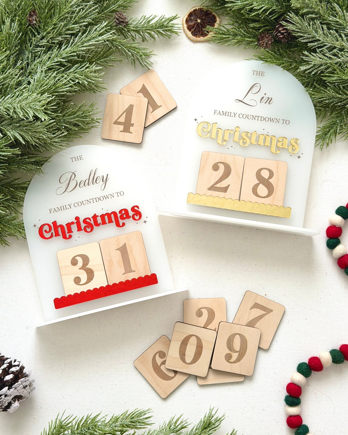 Arch Family Christmas Countdown Board