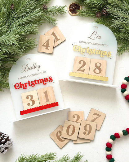 Arch Family Christmas Countdown Board