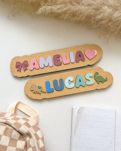 Personalized Name Puzzles with Picture Pieces