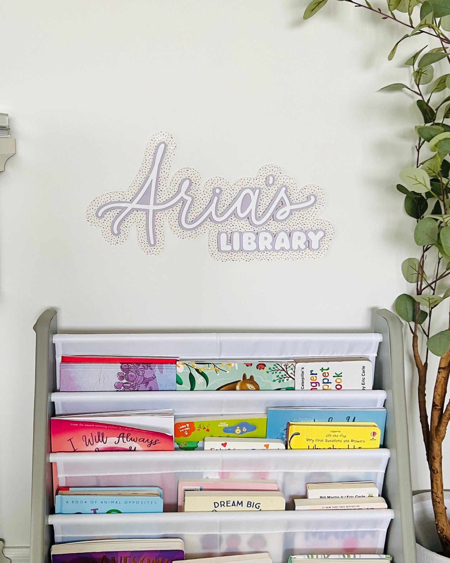 Personalized Sprinkles Acrylic Library Sign for Little Bookworms