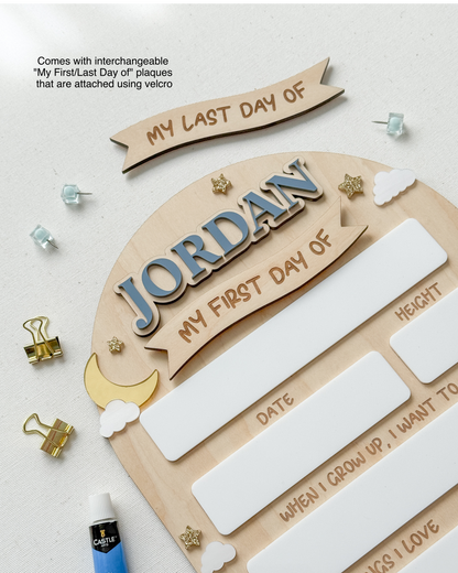 Moon and Stars First and Last Day of School Sign