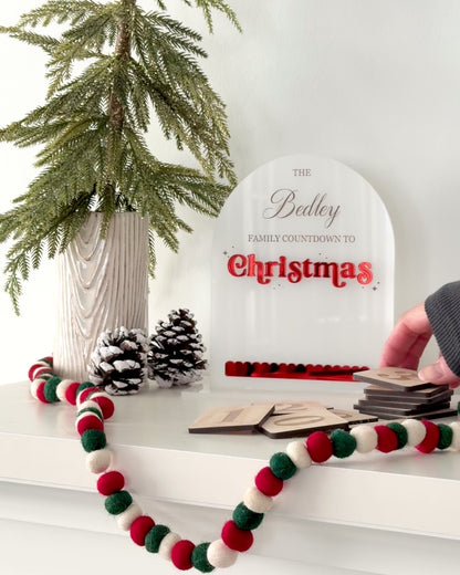 Arch Family Christmas Countdown Board
