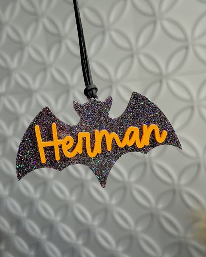 Bat Halloween Basket Name Tag