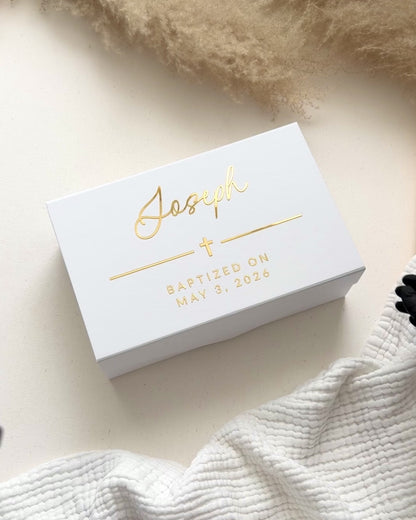 Personalized Modern Baptism Keepsake Box
