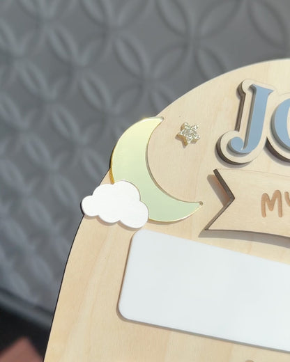 Moon and Stars First and Last Day of School Sign