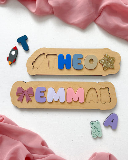 Personalized Name Puzzles with Picture Pieces